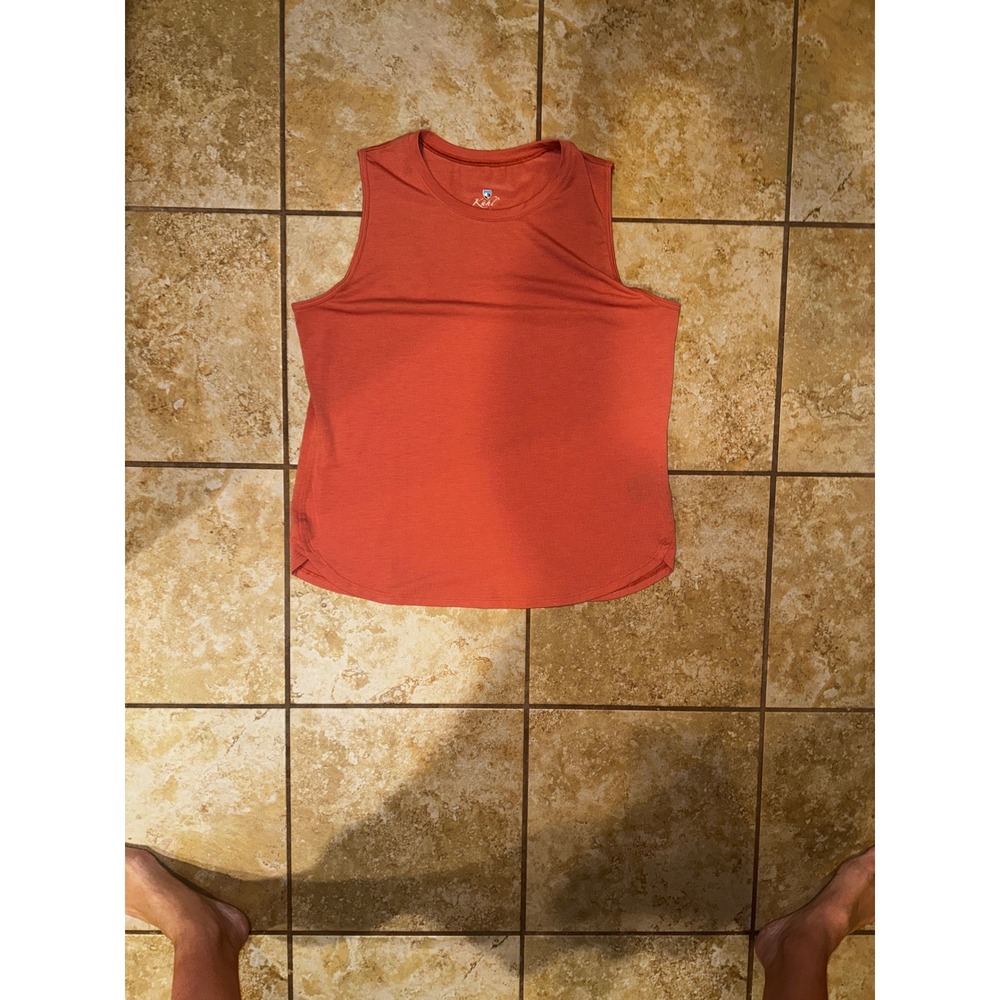 Kuhl Womens Inspira Tank Top Large Burnt Orange Sleeveless Hiking Shirt RN108846